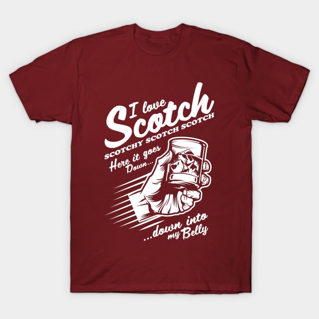 Ron Burgundy I Love Scotch - Scotchy Scotch Scotch T-Shirt by Meta Cortex